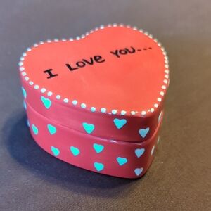 Heart-Shaped Red Jewelry Box